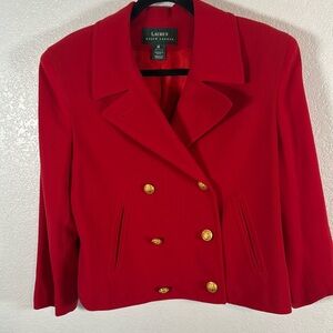 Lauren Ralph Lauren Red Blazer with Gold Buttons